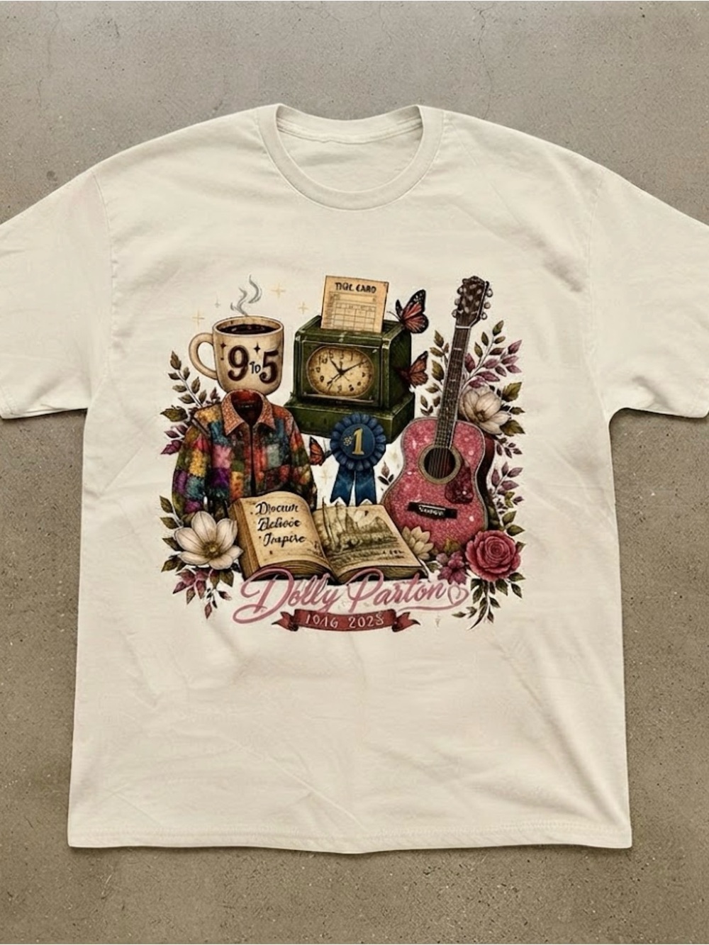 Dolly Parton Country Music Legend Graphic Cream Gildan T-shirt